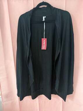 FORETOND Women's Black Long Sleeve Open Front Cardigan